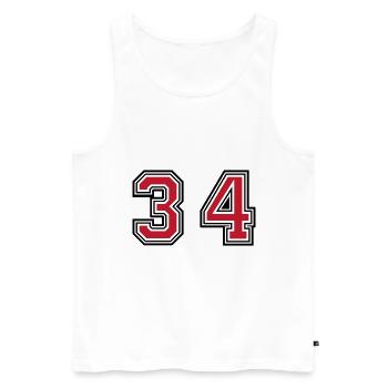 34 symboles numériques - Débardeur bio Premium Homme - blanc - Devant - Michal (187cm)