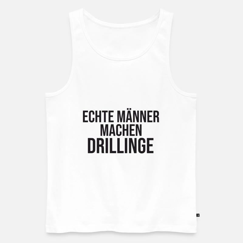 Echte Männer Machen Drillinge - Männer Premium Bio Tank Top - Weiß