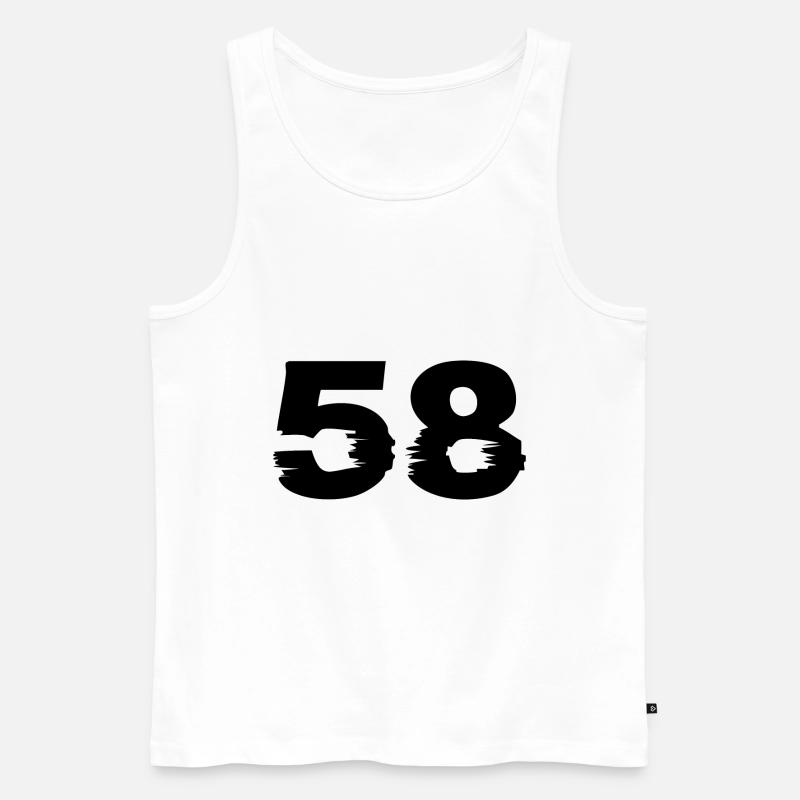 58 Zahl - Männer Premium Bio Tank Top - Weiß