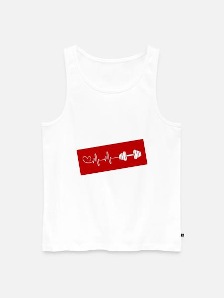 Hantel Puls Liebe - Männer Premium Bio Tank Top - Weiß