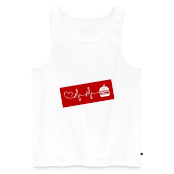 Burger Pulse Heart Love - Men's Premium Organic Tank Top - white - Front - Michal (187cm)