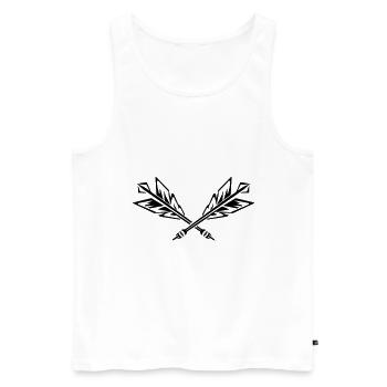 Dart Darts Symbol - Men's Premium Organic Tank Top - white - Front - AI Model Male 178 light (178cm)