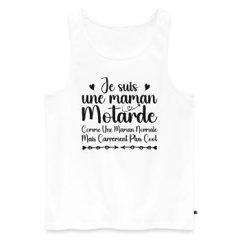 Fête des Mères - Maman Motarde Cool - Débardeur bio Premium Homme - blanc - Devant - Michal (187cm)