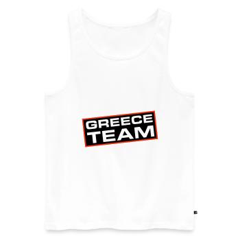 Équipe Grèce - Débardeur bio Premium Homme - blanc - Devant - AI Model Male 178 light (178cm)