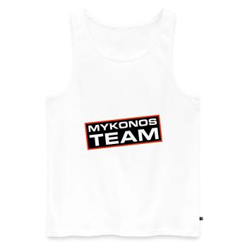 Mykonos Team - Men's Premium Organic Tank Top - white - Front - AI Model Male 178 light (178cm)