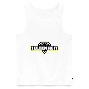 Seltenheit Diamant Spruch Motto - Männer Premium Bio Tank Top - Weiß - Vorne - Michal (187cm)