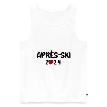 Après Ski 2024 Heart Trip - Men's Premium Organic Tank Top - white - Front - Michal (187cm)