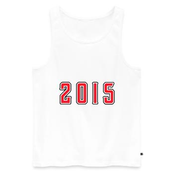 2015 year birthday - Men's Premium Organic Tank Top - white - Front - AI Model Male 178 light (178cm)