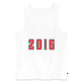 2016 year birthday - Men's Premium Organic Tank Top - white - Front - AI Model Male 178 light (178cm)