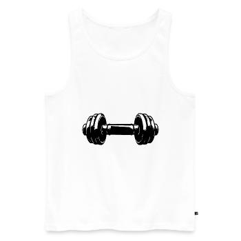 Dumbbell Gym Symbol Workout - Débardeur bio Premium Homme - blanc - Devant - Michal (187cm)