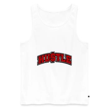 Hustle Spruch Hustlin - Männer Premium Bio Tank Top - Weiß - Vorne - AI Model Male 178 light (178cm)