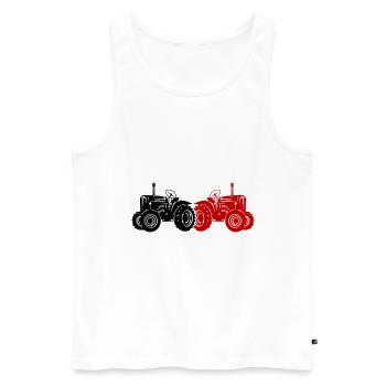 Traktor Bauer Farmer Symbol - Männer Premium Bio Tank Top - Weiß - Vorne - Michal (187cm)