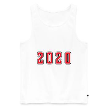 2020 year birthday - Men's Premium Organic Tank Top - white - Front - AI Model Male 178 light (178cm)
