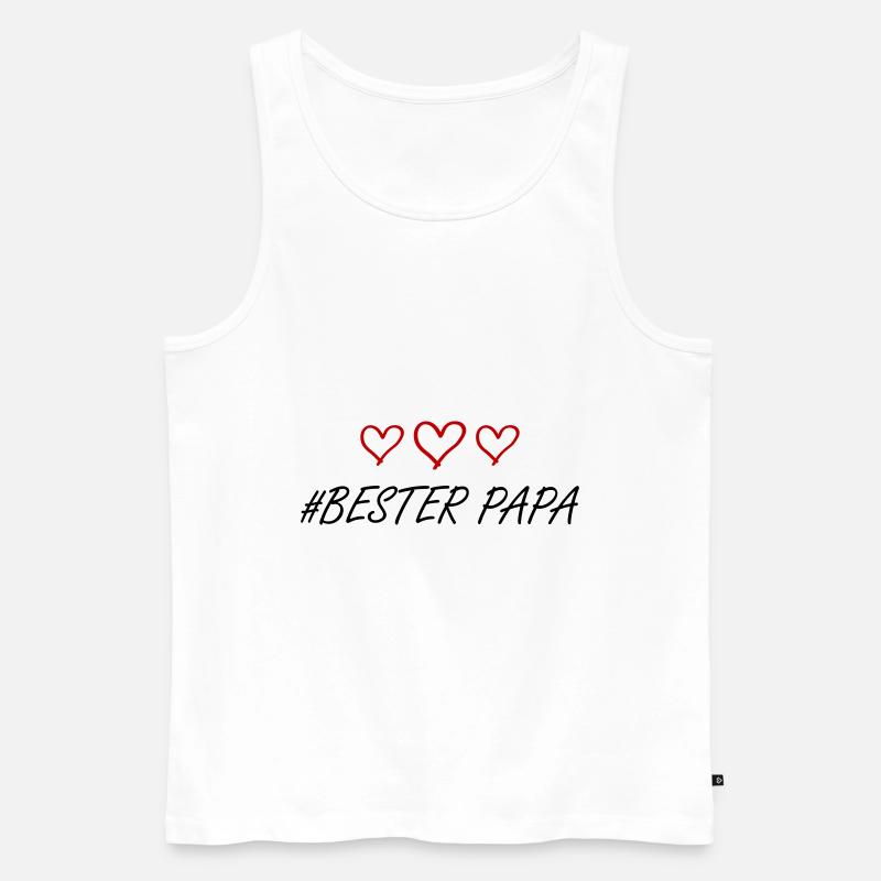 Bester Papa Herz Liebe - Männer Premium Bio Tank Top - Weiß