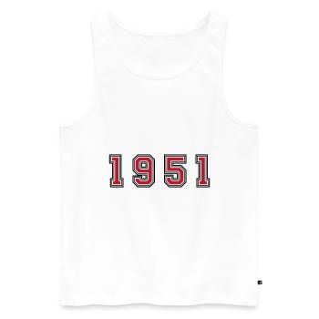 1951 year number - Men's Premium Organic Tank Top - white - Front - AI Model Male 178 light (178cm)