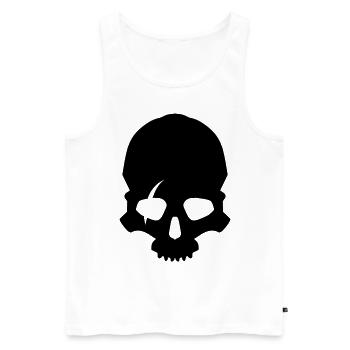 Skeleton skull - Men's Premium Organic Tank Top - white - Front - Michal (187cm)