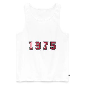 1975 year number - Men's Premium Organic Tank Top - white - Front - Michal (187cm)