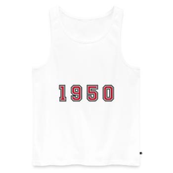 Numéro de l’année 1950 - Débardeur bio Premium Homme - blanc - Devant - Michal (187cm)