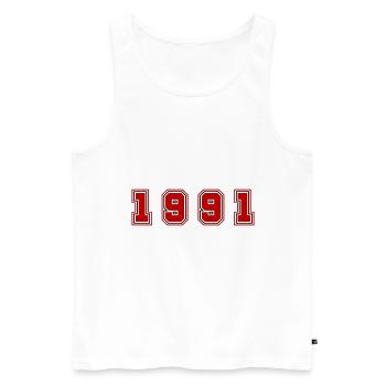 1991 Year Number - Men's Premium Organic Tank Top - white - Front - AI Model Male 178 light (178cm)