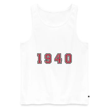 Numéro de l’année 1940 - Débardeur bio Premium Homme - blanc - Devant - Michal (187cm)