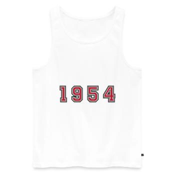 1954 year number - Men's Premium Organic Tank Top - white - Front - AI Model Male 178 light (178cm)