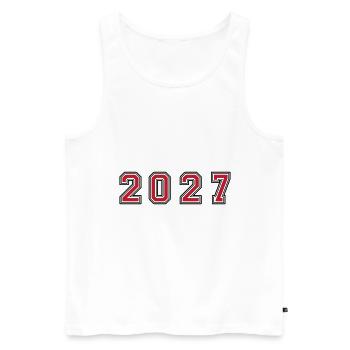 Numéro de l’année 2027 - Débardeur bio Premium Homme - blanc - Devant - AI Model Male 178 light (178cm)