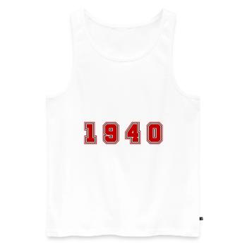 Numéro de l’année 1940 - Débardeur bio Premium Homme - blanc - Devant - Michal (187cm)