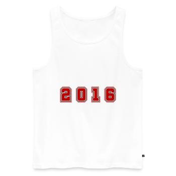 2016 Year Number - Men's Premium Organic Tank Top - white - Front - AI Model Male 178 light (178cm)