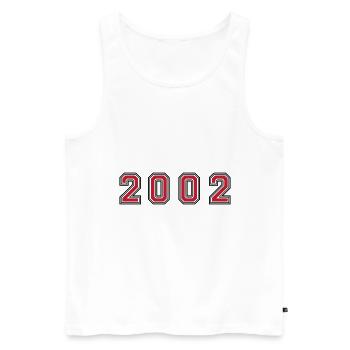 Numéro de l’année 2002 - Débardeur bio Premium Homme - blanc - Devant - Michal (187cm)