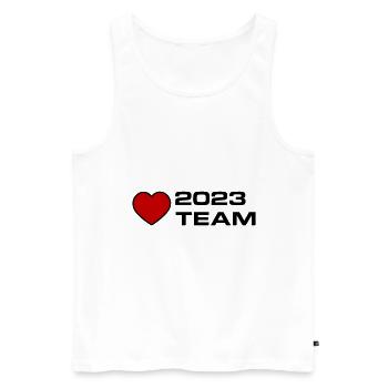 Équipe 2023 - Débardeur bio Premium Homme - blanc - Devant - Michal (187cm)