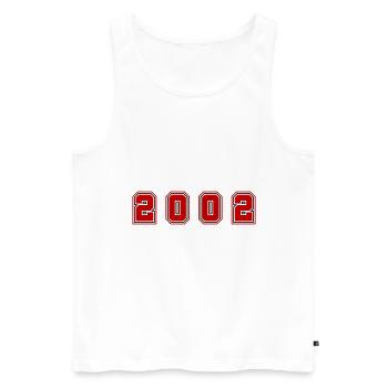 Numéro de l’année 2002 - Débardeur bio Premium Homme - blanc - Devant - Michal (187cm)
