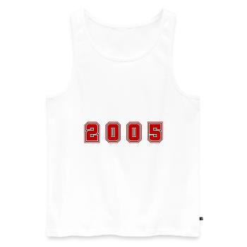 2005 Year Number - Men's Premium Organic Tank Top - white - Front - AI Model Male 178 light (178cm)