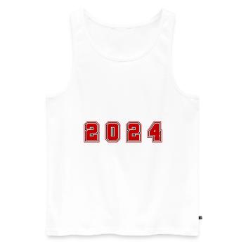 2024 year number - Men's Premium Organic Tank Top - white - Front - Michal (187cm)