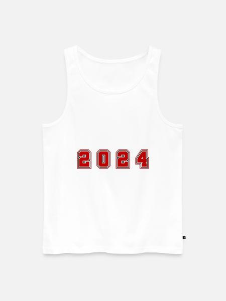 2024 year number - Men's Premium Organic Tank Top - white