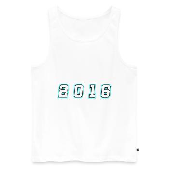 2016 Year Number - Men's Premium Organic Tank Top - white - Front - AI Model Male 178 light (178cm)