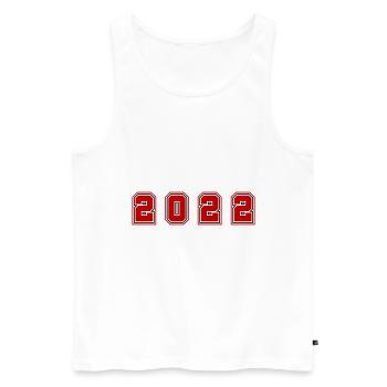 2022 Jahr Zahl - Männer Premium Bio Tank Top - Weiß - Vorne - Michal (187cm)