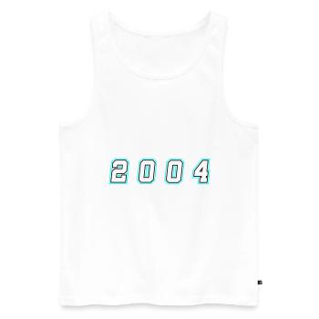 2004 Year Number - Men's Premium Organic Tank Top - white - Front - AI Model Male 178 light (178cm)