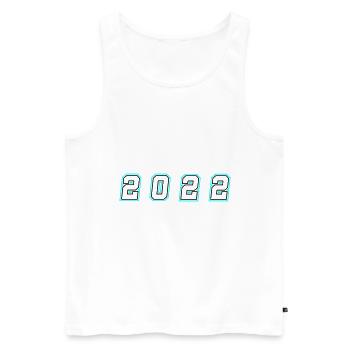 2022 Jahr Zahl - Männer Premium Bio Tank Top - Weiß - Vorne - Michal (187cm)