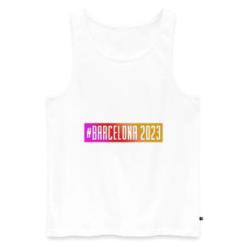 Barcelona 2023 - Männer Premium Bio Tank Top - Weiß - Vorne - Michal (187cm)