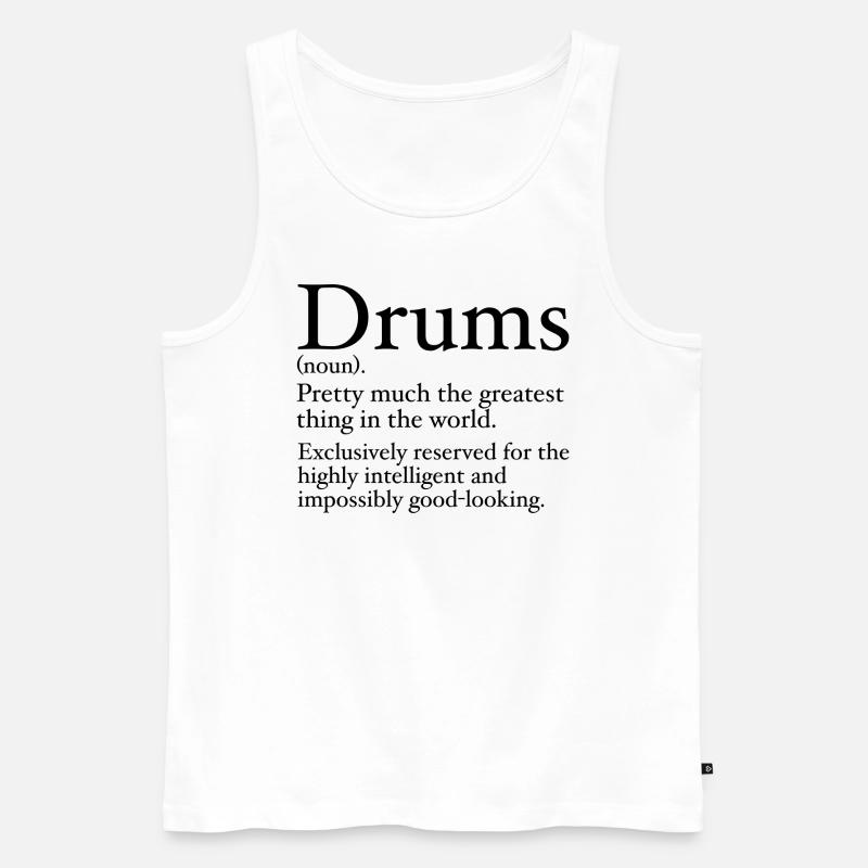 Funny Drummer Definition - Männer Premium Bio Tank Top - Weiß