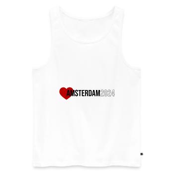 Amsterdam 2024 Heart Holiday - Men's Premium Organic Tank Top - white - Front - Michal (187cm)