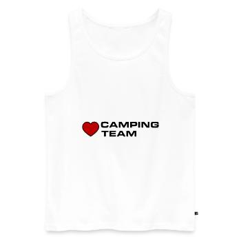 Camping Team Herz - Männer Premium Bio Tank Top - Weiß - Vorne - Michal (187cm)