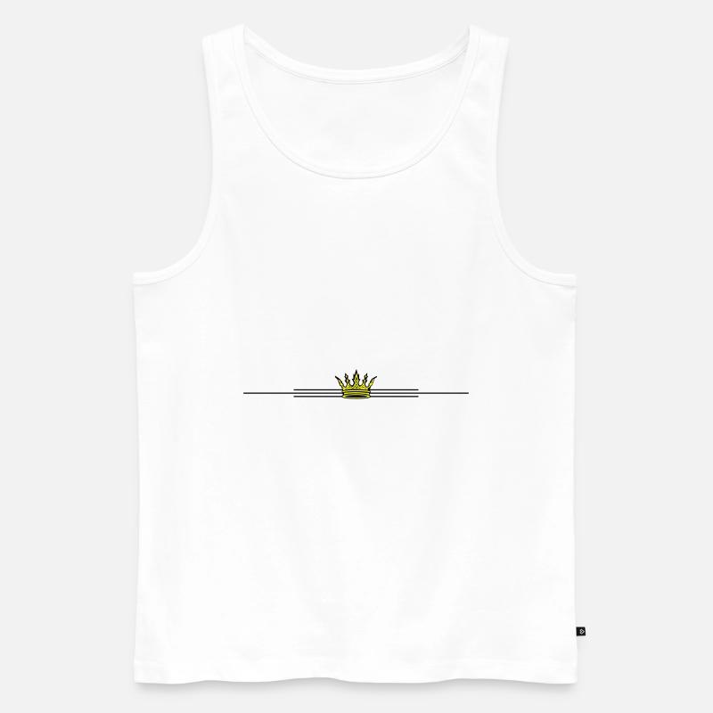 Krone Symbol Design - Männer Premium Bio Tank Top - Weiß
