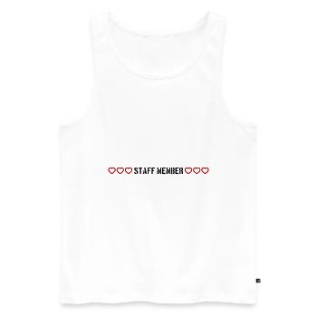 Staff Member Heart Love - Men's Premium Organic Tank Top - white - Front - Michal (187cm)