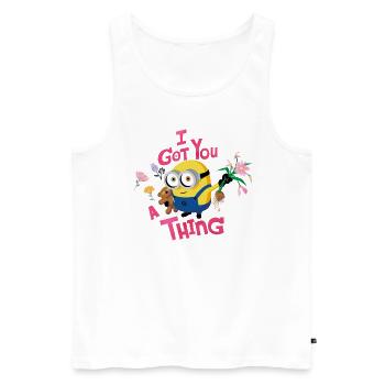 Minions Bob Avec Fleurs I Got You A Thing - Débardeur bio Premium Homme - blanc - Devant - AI Model Male 178 light (178cm)
