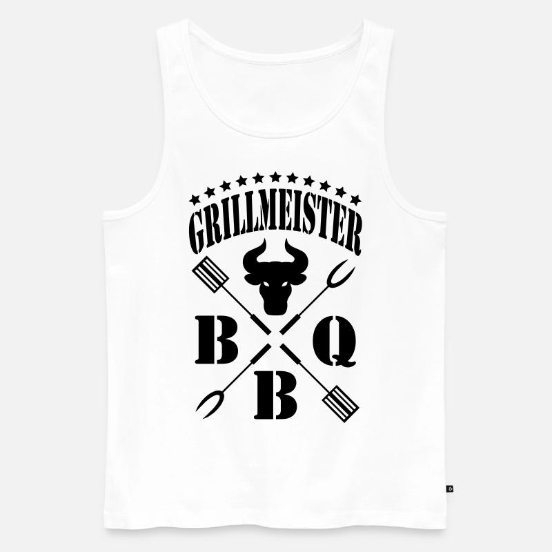 Grillmeister - Männer Premium Bio Tank Top - Weiß