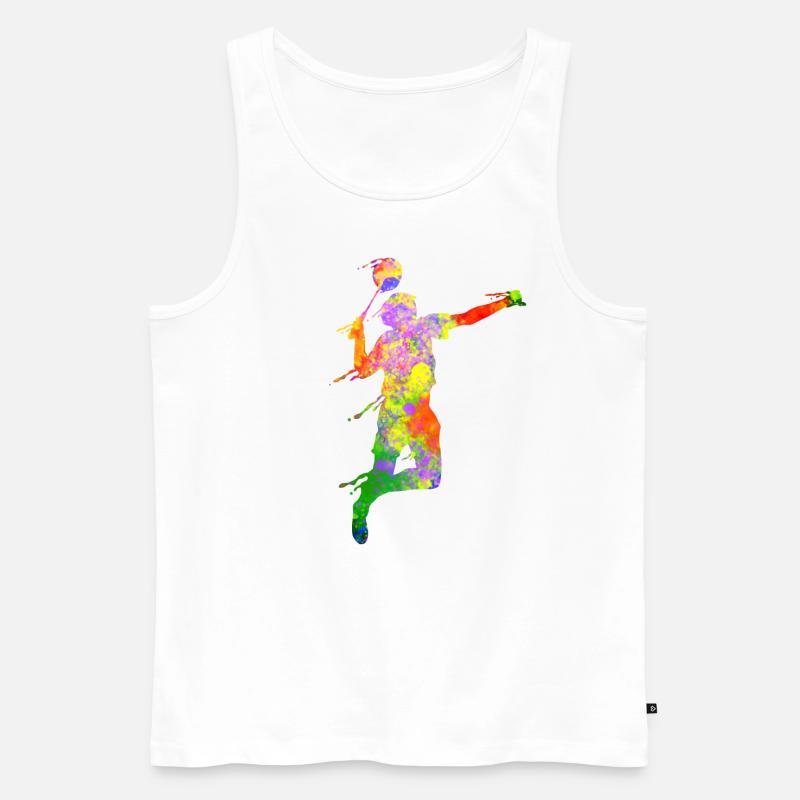 Badminton Scherenschnitt Squash - Männer Premium Bio Tank Top - Weiß