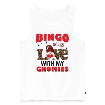 Bingo Love With My Gnomies Leo Bingo - Men's Premium Organic Tank Top - white - Front - AI Model Male 178 light (178cm)