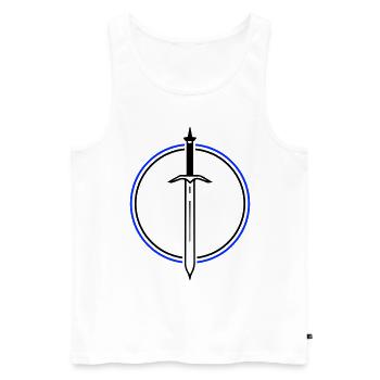 Schwert Icon - Männer Premium Bio Tank Top - Weiß - Vorne - Michal (187cm)