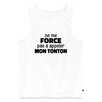 Zwinge mich nicht, meinen Onkel anzurufen - Männer Premium Bio Tank Top - Weiß - Vorne - AI Model Male 178 light (178cm)